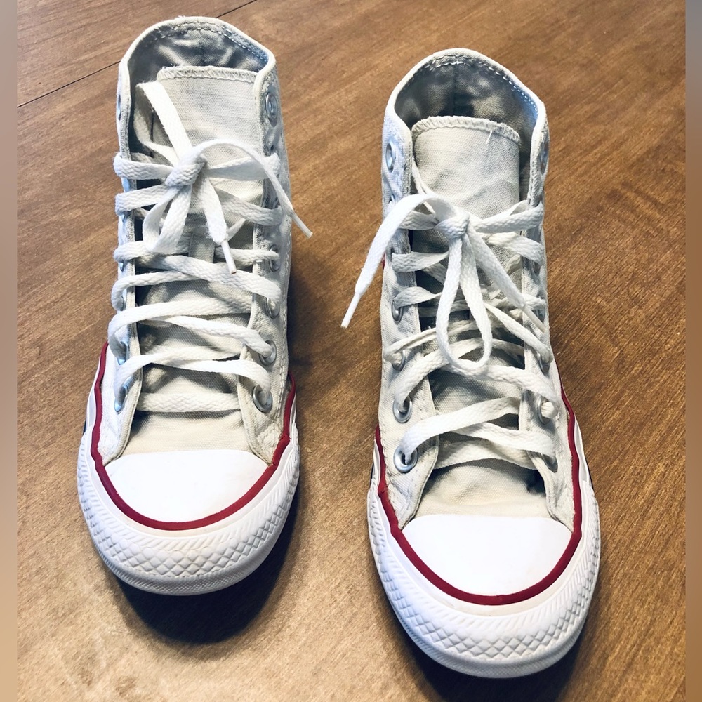 White High Top Converses Size Womens 6
